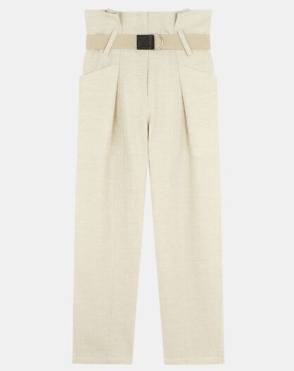 Pantalon en Coton & Lin Colinea beige
